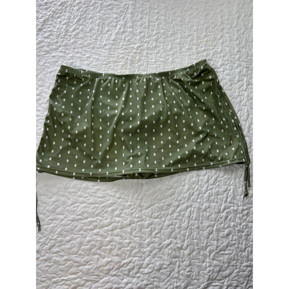 SWIM by Cacique Green Polka Dot Swim Skirt size 18 - Picture 1 of 6